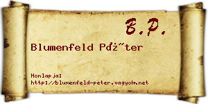 Blumenfeld Péter névjegykártya