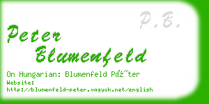 peter blumenfeld business card